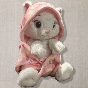 Disney Aristocats Marie Plush w Pink Hooded Swaddle Blanket Stuffed Animal 10”